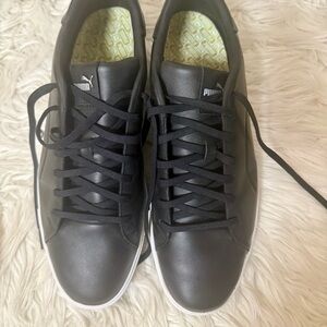 Puma Men's Black Leather Sneakers